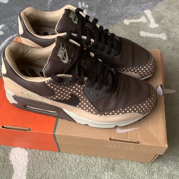 2005 NIKE AIR MAX 90 FOOTPATROL POLKA DOTS BROWN OFF WHITE ATMOS 1 313093-201 9 - Picture 12 of 15